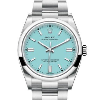 replica Rolex Oyster Perpetual 36 Oyster 36 mm Oystersteel Turquoise blauwe wijzerplaat M126000-0006