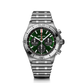 nep breitling Chronomat B01 42 Roestvrij staal Groen AB0134101L1A1