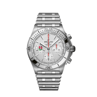 nep breitling Chronomat B01 42 Zeslanden-Engeland Roestvrij staal Wit AB0134A71A1A1