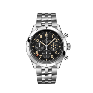 nep breitling Super AVI B04 Chronograaf GMT 46 P-51 Mustang Roestvrij staal Zwart AB04453A1B1A1