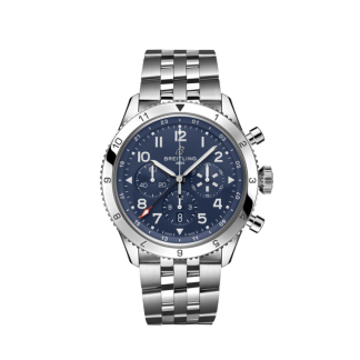 nep breitling Super AVI B04 Chronograaf GMT 46 Tribute to Vought F4U Corsair Roestvrij staal Blauw AB04451A1C1A1