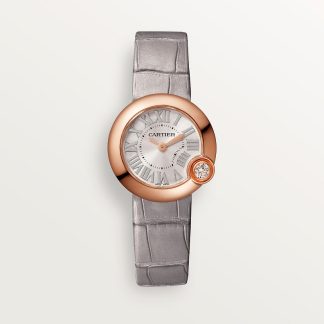 replica cartier Ballon Blanc de Cartier horloge 26mm quartz uurwerk roségoud diamant leder CRWGBL0004