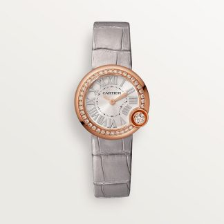 replica cartier Ballon Blanc de Cartier horloge 26mm quartz uurwerk roségoud diamant leer CRWJBL0006