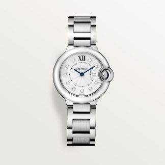 replica cartier Ballon Bleu de Cartier horloge 28 mm quartz uurwerk staal diamant CRW4BB0029