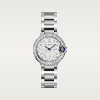 replica cartier Ballon Bleu de Cartier horloge 28 mm quartz uurwerk staal diamant CRW4BB0034