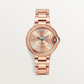 replica cartier Ballon Bleu de Cartier horloge 33 mm 18K roségoud diamant CRWJBB0077