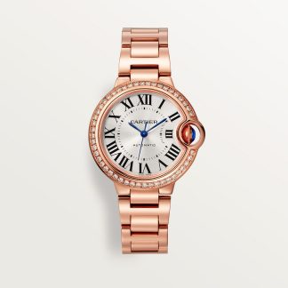 replica cartier Ballon Bleu de Cartier horloge 33 mm roségoud diamant CRWJBB0063