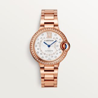 replica cartier Ballon Bleu de Cartier horloge 33 mm roségoud diamant CRWJBB0082