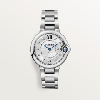 replica cartier Ballon Bleu de Cartier horloge 33 mm staal diamant CRW4BB0021