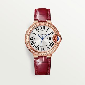 replica cartier Ballon Bleu de Cartier horloge 33mm roségoud diamant leer CRWJBB0033