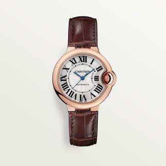 replica cartier Ballon Bleu de Cartier horloge 33mm roségoud leer CRW6920097