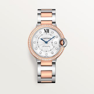 replica cartier Ballon Bleu de Cartier horloge 36 mm roségoud staal diamant CRW3BB0024