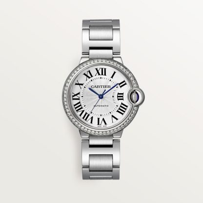 replica cartier Ballon Bleu de Cartier horloge 36 mm staal diamant CRW4BB0024