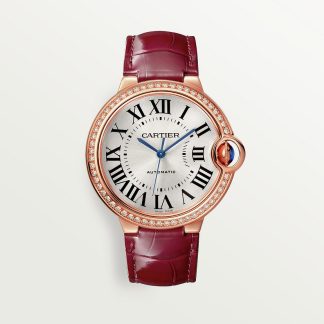 replica cartier Ballon Bleu de Cartier horloge 36mm roségoud diamant leer CRWJBB0034
