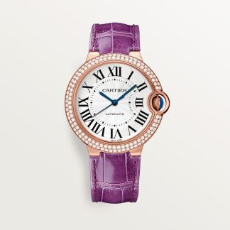 replica cartier Ballon Bleu de Cartier horloge 36mm roségoud diamant leer CRWJBB0050
