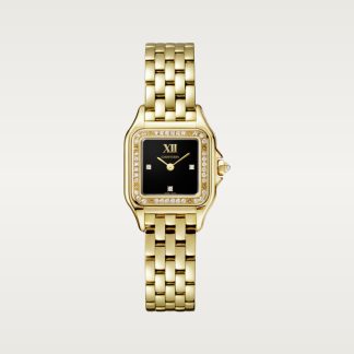 replica cartier Panthère de Cartier horloge Klein model quartz uurwerk geelgoud diamant CRWJPN0053