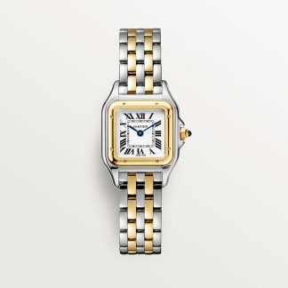 replica cartier Panthère de Cartier horloge Klein model quartz uurwerk geelgoud staal CRW2PN0006