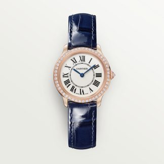 replica cartier Ronde Louis Cartier horloge 29 mm quartz uurwerk roségoud diamant leer CRWJRN0009