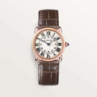 replica cartier Ronde Louis Cartier horloge 29mm quartz uurwerk roségoud leer CRW6800151