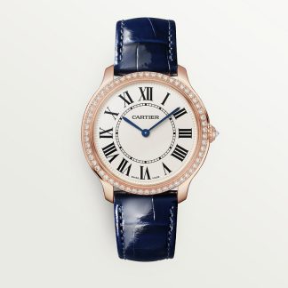 replica cartier Ronde Louis Cartier horloge 36 mm quartz uurwerk roségoud diamant leer CRWJRN0010