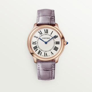 replica cartier Ronde Louis Cartier horloge 36 mm quartz uurwerk roségoud leer CRWGRN0012
