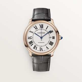 replica cartier Ronde Louis Cartier horloge 40 mm roségoud leer CRWGRN0011