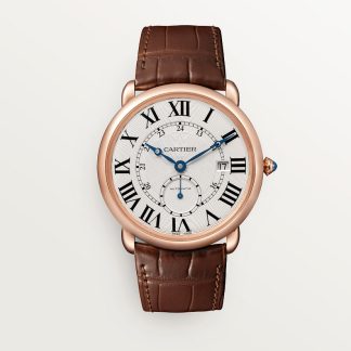 replica cartier Ronde Louis Cartier horloge 40mm roségoud leer CRW6801005