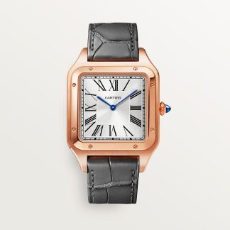 replica cartier Santos-Dumont horloge Extra groot model roségoud leer CRWGSA0032