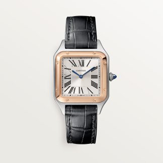 replica cartier Santos-Dumont horloge Klein model quartz uurwerk roségoud staal leder CRW2SA0012