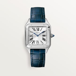 replica cartier Santos-Dumont horloge Klein model quartz uurwerk staal leder CRWSSA0023
