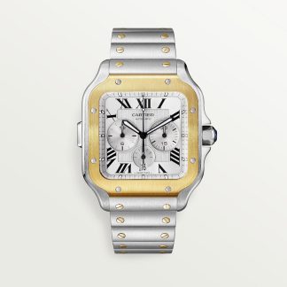 replica cartier Santos de Cartier Chronograaf horloge Extra groot model geelgoud staal - CRW2SA0008