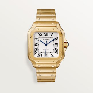 replica cartier Santos de Cartier horloge Groot model geelgoud CRWGSA0029
