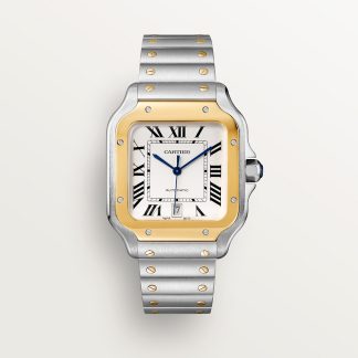 replica cartier Santos de Cartier horloge Groot model geelgoud staal CRW2SA0009