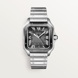 replica cartier Santos de Cartier horloge Groot model staal ADLC CRWSSA0037