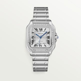 replica cartier Santos de Cartier horloge Medium model automatisch staal diamanten CRW4SA0005