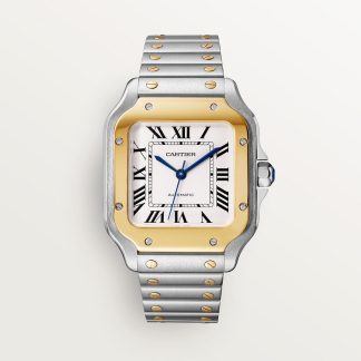 replica cartier Santos de Cartier horloge Medium model geelgoud staal CRW2SA0016