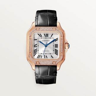 replica cartier Santos de Cartier horloge Medium model roségoud diamant CRWJSA0012