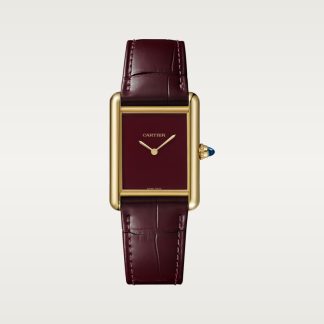 replica cartier Tank Louis Cartier horloge Groot model geel goud leer CRWGTA0190